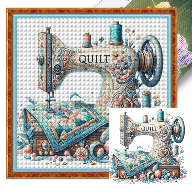 Hilo Algodón Ecológico Bordado Máquina Coser Con 14CT Punto Cruz 40x40cm