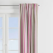 Mod Dots Stripes, Pink/Fuchsia/Beige/Brown Window Treatments Curtain Panel/Valance