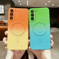 thumbnail image 4 of Gradient Magnetic for Samsung Galaxy S21 5G Phone Case, Compatible with MagSafe, Upgraded Camera Lens Film Protection Shockproof Matte Cases for Galaxy S21 6.2" (Green Blue), 4 of 11