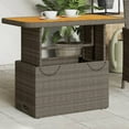 thumbnail image 1 of vidaXL Garden Table Grey 90x55x71 cm Poly Rattan and Acacia Wood, 1 of 5