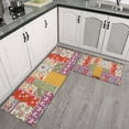 thumbnail image 2 of Pioneer Flower Floral Print Pattern Kitchen Rugs Sets Of 2,Anti Fatigue Kitchen Mat Rugs Non Slip Washable,Decorative Kitchen Floor Mats for Kitchen,Sink,Laundry,17"x30"+17"x47", 2 of 7