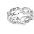 thumbnail image 4 of White Cubic Zirconia Stackable Filigree Flower Ring .925 Sterling Silver Band Jewelry Female Size 7, 4 of 4