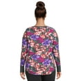 thumbnail image 3 of Terra & Sky Women's Plus Size Waffle Tee with Long Sleeves, Sizes 0X-4X, 3 of 5