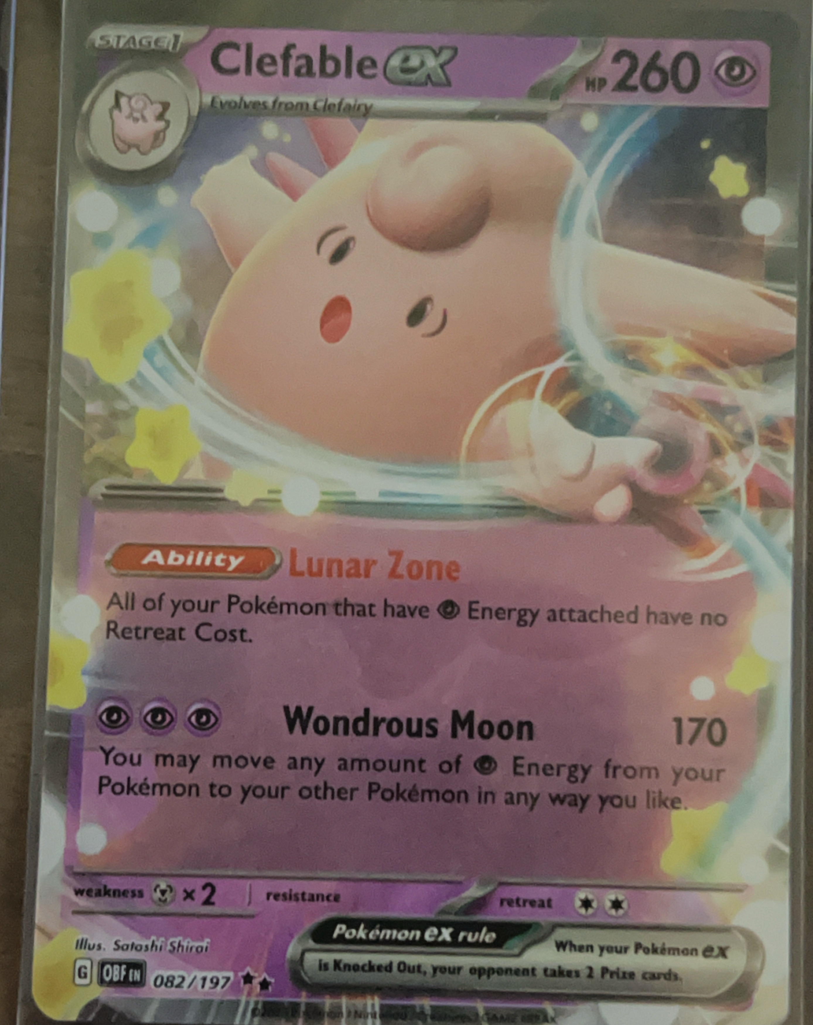 2023 Obsidian Flames Clefable EX EX #82/197