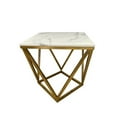 thumbnail image 1 of Carol End Table made with Real Marble and Stainless Metal Frame in Chrome, 1 of 3