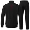 thumbnail image 6 of Kakii Men's Solid Color Coordinated Set, Long Sleeve Jacket and Elastic Waist Pants with Pockets, Comfort Lounge Wear, 6 of 7