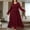 Wine, variant on Abomasnow Women Plus Size Chiffon Maxi Dress Elegant Long Sleeve Ruffle V Neck Formal Evening Gowns A Line Flowy Wedding Guest Prom with Belt