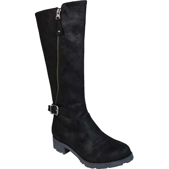 Women's White Mountain Giorgia Tall Knee High Boot Black Waxy Suedette 11 M