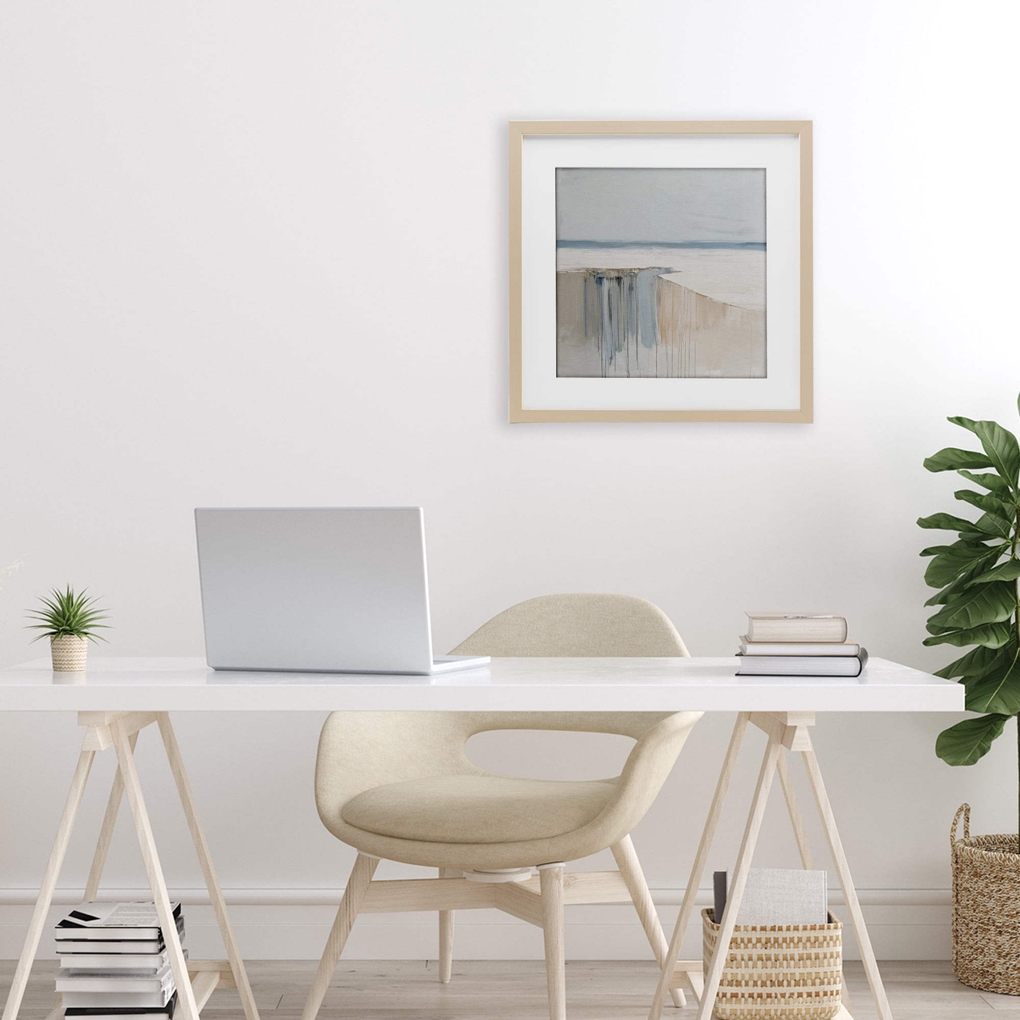 Stupell Industries Precipice Neutral Abstraction Birch Framed Print Under Glass, design by Svetlana Aleynikova
