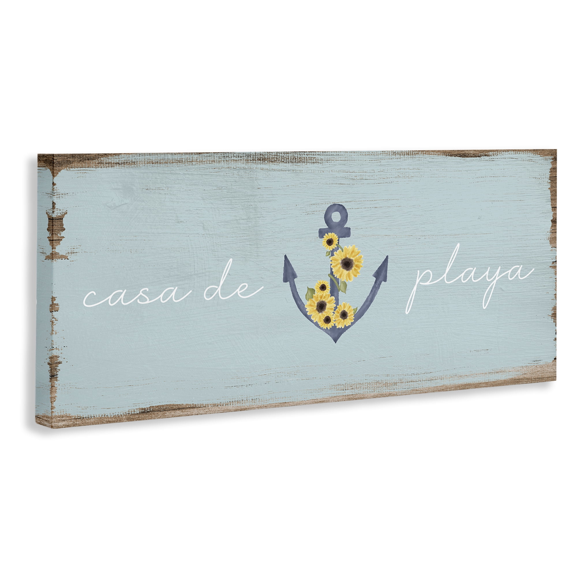 Stupell Industries Casa de Playa Nautical & Beach Painting Wrapped Canvas Art Print Wall Art, 30 x 13