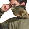 thumbnail image 4 of Mens Hooded Sun Shirt with Face Cover Upf 50+ UV CamouflageShirt Summer Outdoor Fishing Long Sleeve Cooling Shirts,Green L, 4 of 5