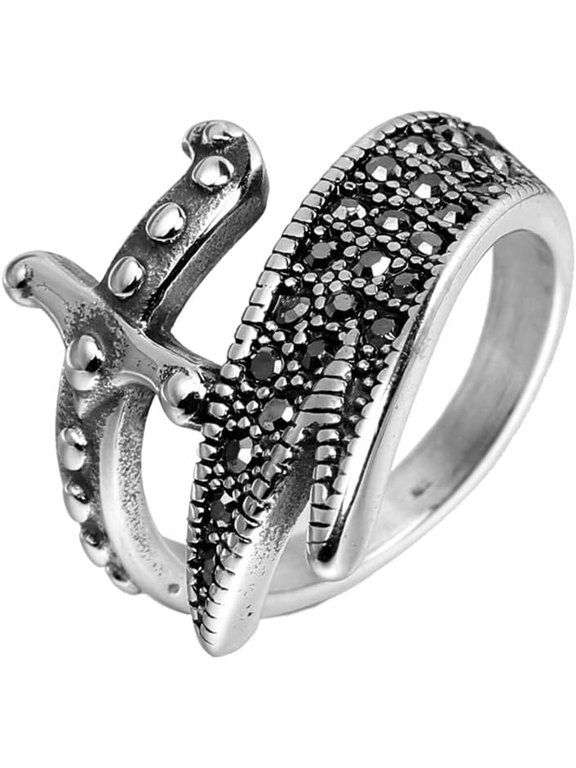 Men's Stainless Steel Vintage Treasured Sword Ring