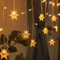 thumbnail image 4 of Guirnalda de luces LED con forma de copo de nieve para jardín, decoración navideña, cortina de ventana, intermitente, 8 modos, enchufe europeo, Año Nuevo 2025, 4 of 5