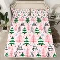 thumbnail image 2 of Feelyou Kids Christmas Full Size Sheets, Cartoon Xmas Tree Bed Sheets, Cartoon Snowflake Print Sheet Sets, Ultra Soft Home Decor, 4 Pieces, 2 of 7