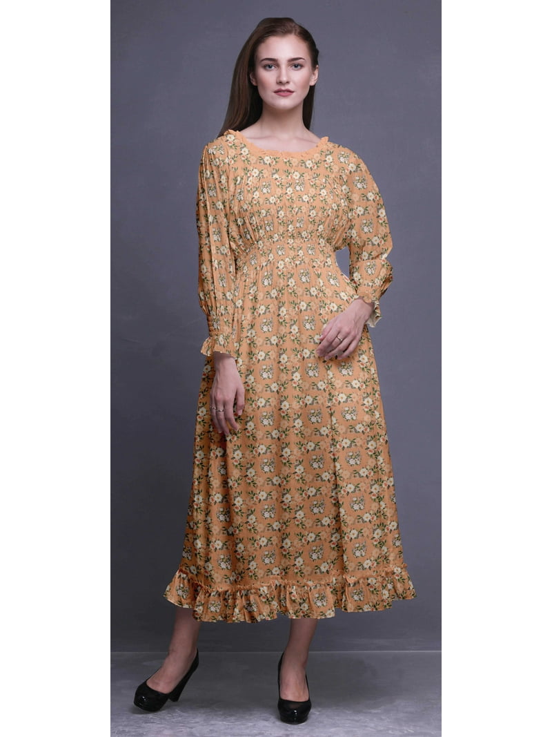 bohemian gypsy maxi dress Boho Cotton Maxi Dress with pockets