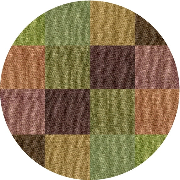 Ahgly Company Indoor Round Patterned Dark Golden Rod Brown Area Rugs, 3' Round