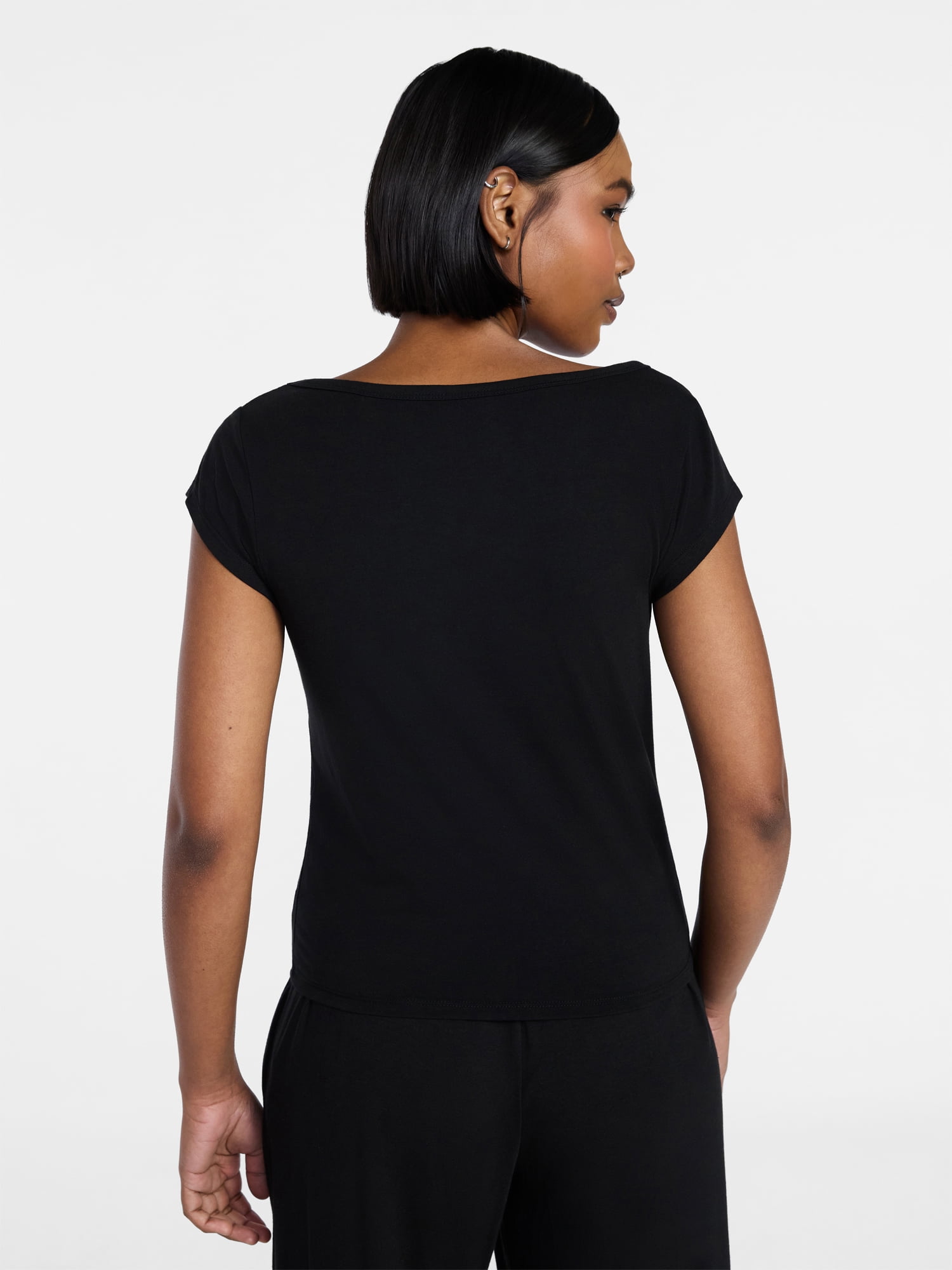 No Boundaries Cloud Core Sleep Scoop Neck Tee, Women's Sizes XXS-3X