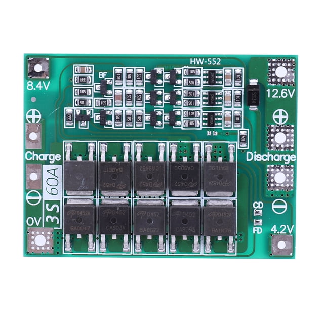 DQrwqpou Módulo cargador batería litio Li-Ion 18650 BMS para perforación (3S 60A Enhance)