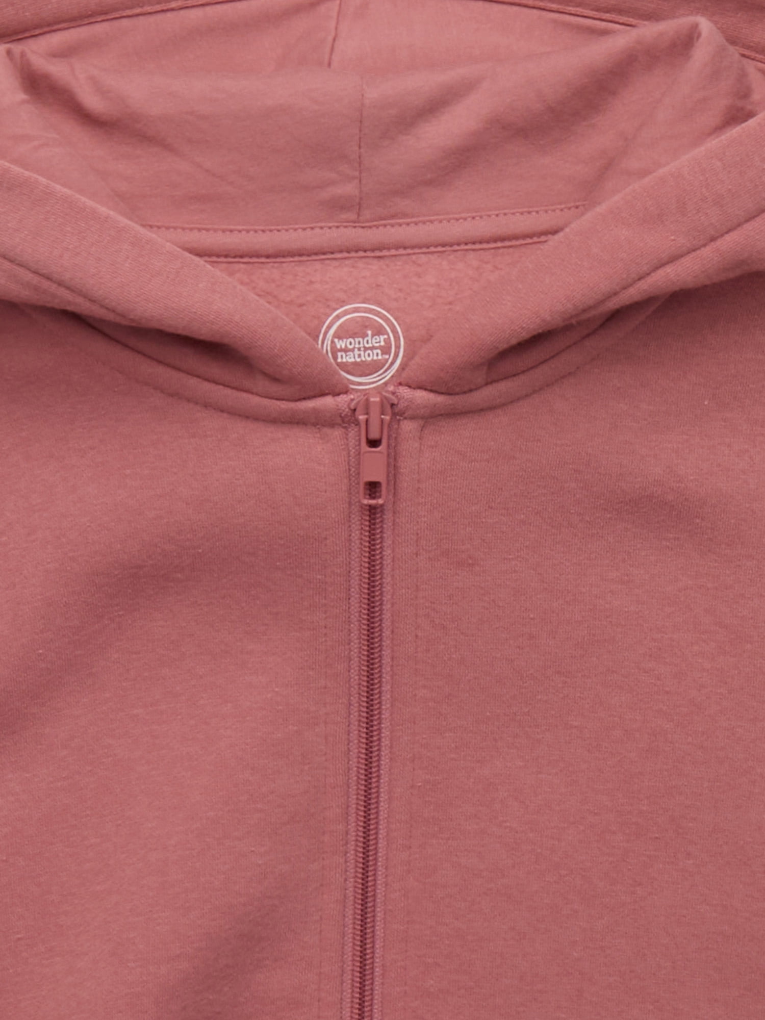 Wonder Nation Kids Unisex Fleece Full Zip Hoodie, Sizes 4-18 & Husky