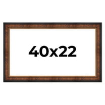 40x22 Frame Brown Walnut Gold Ornate Trim Solid Wood Plein Air Picture Frame | 3 Inch Moulding