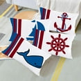 thumbnail image 2 of Set of 4 Red Blue Nautical Ocean Sea Throw Pillow Covers Ship Sail Boat Anchor Whale Compass 12x20 Inch Marine Animal Sailing Pillow Cases Super Soft Coastal Home Decor Lumbar Cushion Cover, 2 of 6