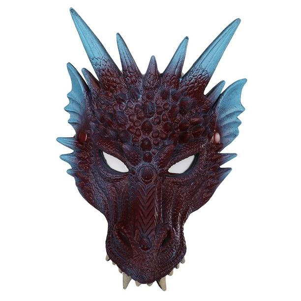 Máscara de Dragón Horror Cosplay para Hombres y Mujeres Perfecl Morado y Azul