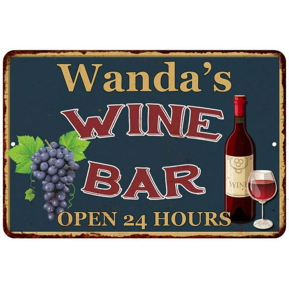 Wanda's Green Wine Bar Wall Decor Kitchen Gift 8x12 Metal 208120043181