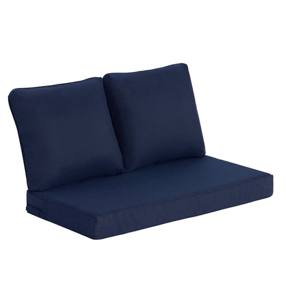 Goodgoods 48" x 24" Outdoor Loveseat Cushion Set, Fade & Water Resistant 30D High Resilience Foam, Midnight