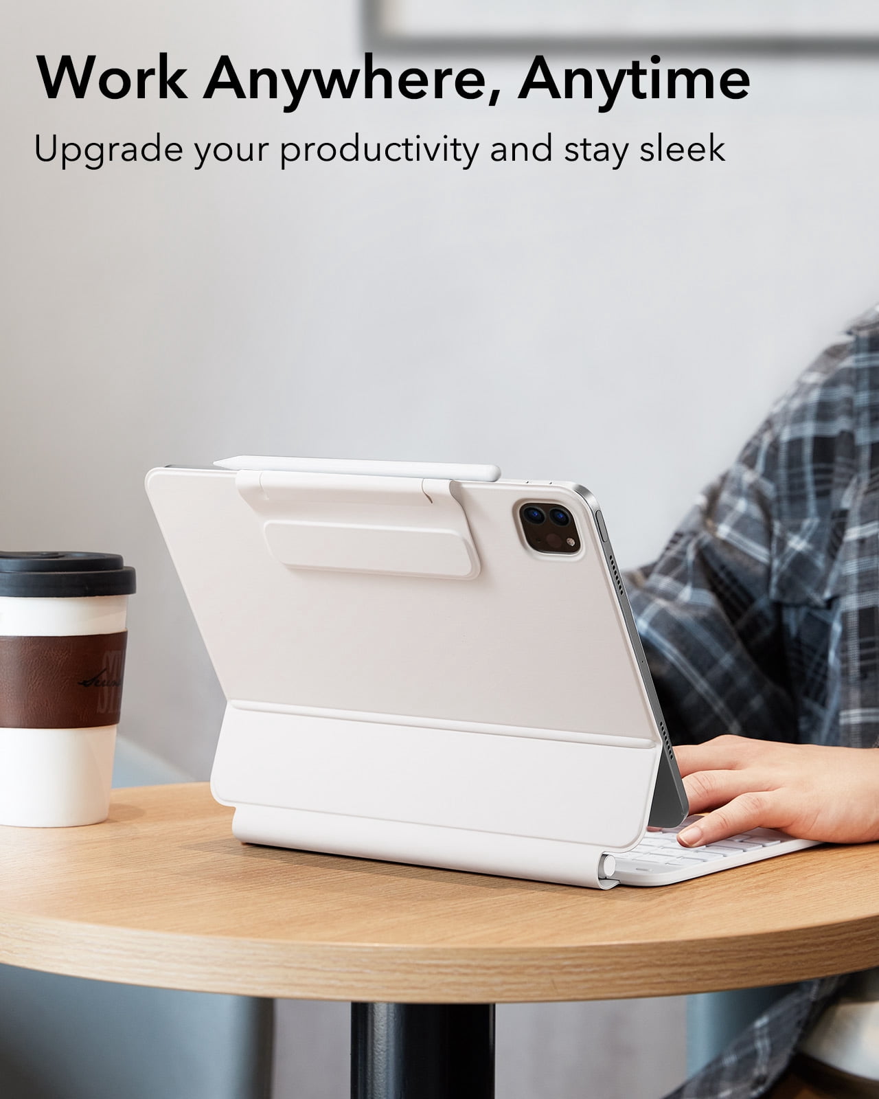ESR Keyboard Case Compatible with iPad Air 11" M4/M3/M2 (2026/2025/2024) & iPad Pro 11/Air 5th/4th Gen, Floating Stand & Multi-Touch Trackpad, White