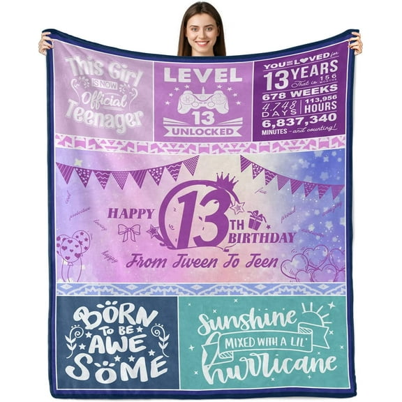 DAJU Gifts for 12 Year Old Girl 12 Year Old Girl Gifts 12 Year Old Girl Gift Ideas Birthday Gifts for 12 Year Old Girl 12th Birthday Decorations Girl Throw Blanket(50*60inch)