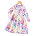 thumbnail image 3 of Esaierr Toddler Kids Girls Cotton Dress Flower Print Long Sleeve Dress Little Girls Fall Winter Princess Dresses for 3-7 Years, 3 of 9