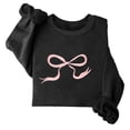 thumbnail image 4 of Moxiu Cute Bow Graphic Sweatshirts for Women Aesthetic Crewneck Sweatshirt Long Sleeve Kawaii Pullover Tops Teen Girl Spring Shirts 2025 Black,XL, 4 of 5