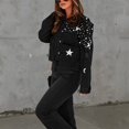 thumbnail image 2 of Denim Jacket for Women Star Pearl Ripped Lapel Button Down Wash Fit Classic Outerwear, 2 of 7