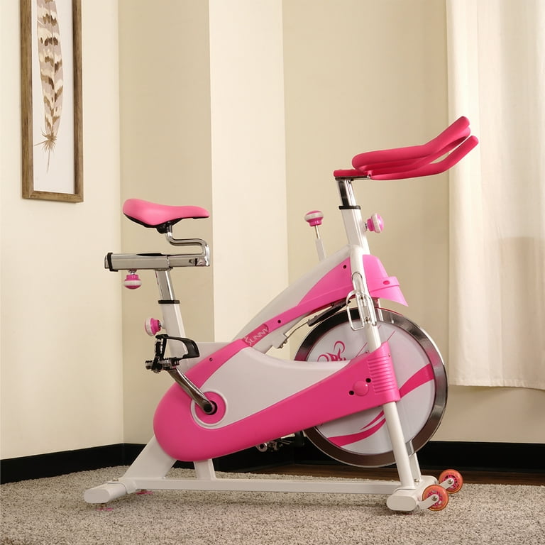 Sunny health and 2024 fitness bike pink
