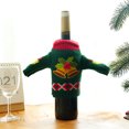 thumbnail image 3 of 4 Uds. Funda navideña para botella de vino tinto, decoraciones tejidas, funda para botella de vino Rojo Verde, 3 of 5