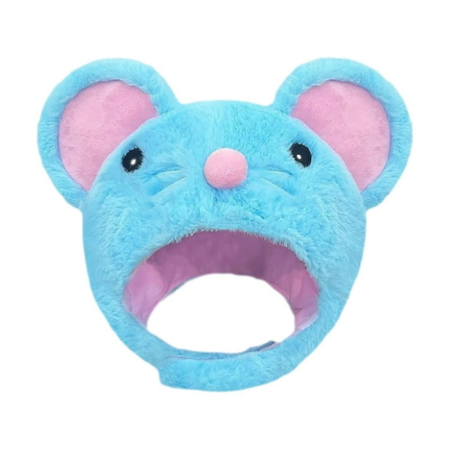 Sombrero de ratón azul de peluche, de dibujos animados para fiesta de cumpleaños, Halloween, adultos y niños