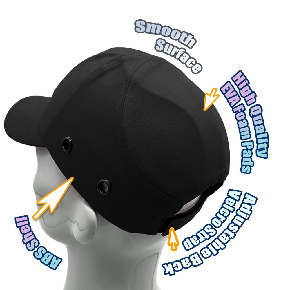 Lucent Path Black Baseball Bump Caps - Lightweight Safety Hard Hat Head Protection Cap For Men and Women