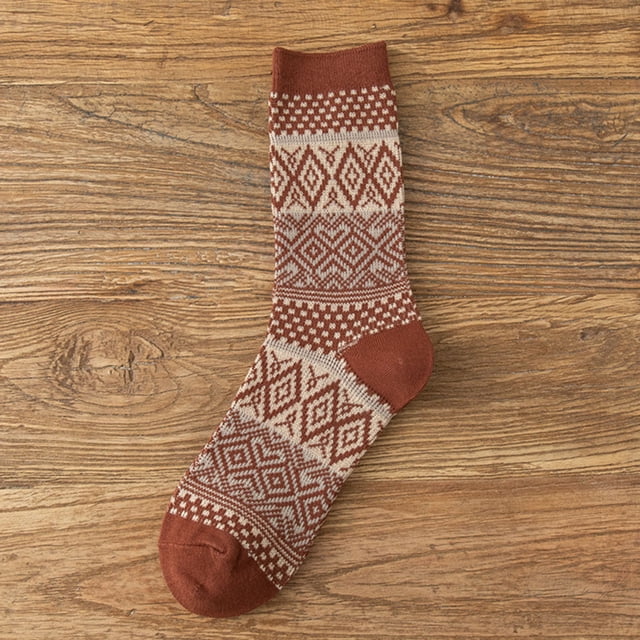 Chaussettes de Sport pour Femmes Rétro Multicolores Style Ethnique Motif Drôle Chaussettes Mode Chaussette Multicolore