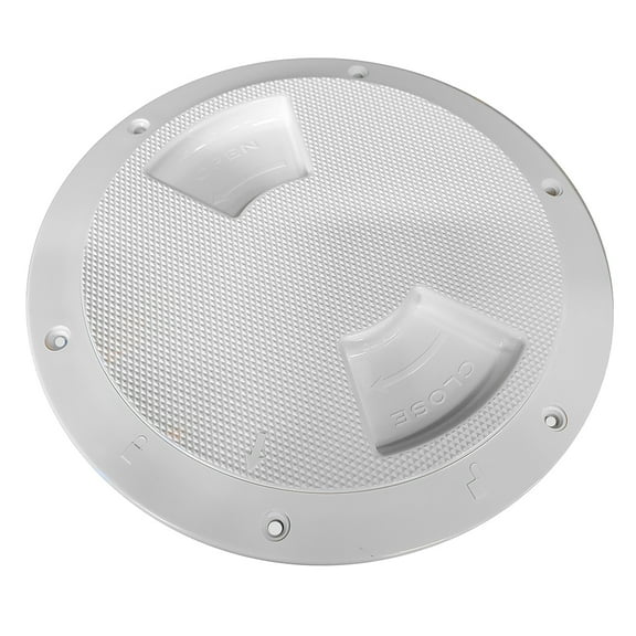 SEA DOG ABS DECK PLATE WHITE TEXTURED 6" QUARTER TURN TO