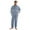 Blue, variant on Mens Pajamas Trendy Thick Flannel Winter V Neck Button Solid Color With Pockets Set Plus Size Mens Pjs Sets