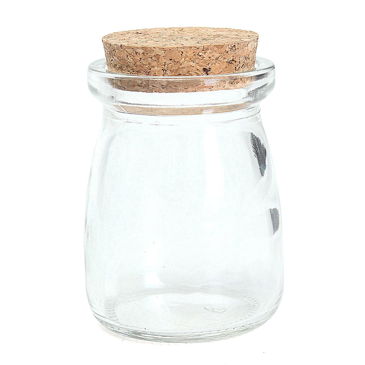 2PCS Mini Clear Glass Storage Wishing Bottle Jars Vial Container 100ML