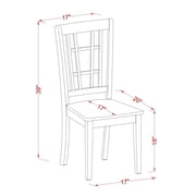 East West Furniture 7 Piece Kitchen Table Set- a Rectangle Dining Room Table and 6 Dining Chairs, Black (Seat Options) DUNI7-BLK-C