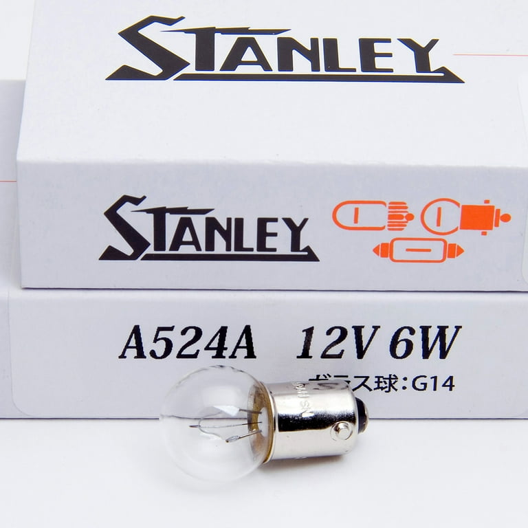 Stanley A524A 12V 6W G14 Clear Auto Bulb Made in Japan Quantity 1 Bulb