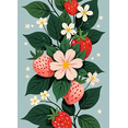 thumbnail image 4 of Pastel Blue Background with Strawberry Floral Design Banner Party Decorations Backdrop Ideal for Spring Celebrations Garden Parties Picnics and Photo Shoots, 4 of 7