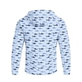 thumbnail image 6 of Havenx Men's Upf 50+ Sun Protection Fishing Jacket Camo Long Sleeve Full Zip Coat Thumbhole Hooded Rash Guard Jackets Outdoor Fishing Lightweight Casual Summer Blouse,Blue XL, 6 of 7