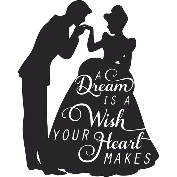 A Dream Is Wish Logo Cartoon Characters Decor Wall Art Vinyl Sticker Design Decal Girl Boy Kids Room Bedroom Nursery Kindergarten Fun Home Children Room Decor Wall Art Sticker Vinyl Size (40x40 inch)