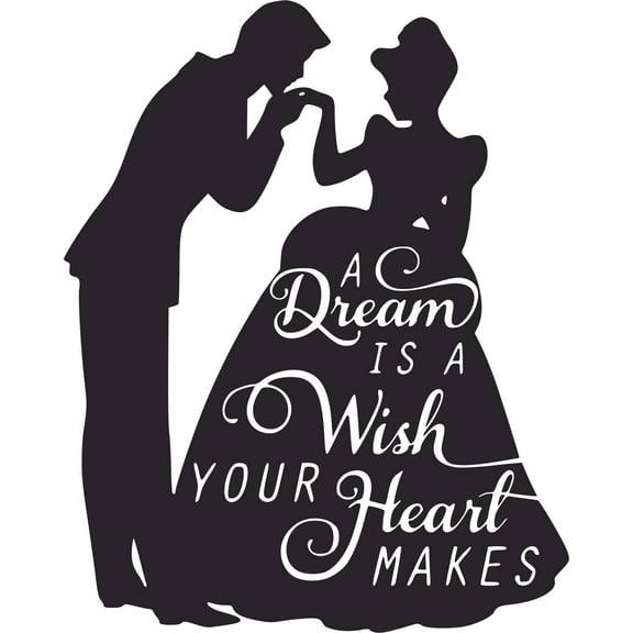 A Dream Is Wish Logo Cartoon Characters Decor Wall Art Vinyl Sticker Design Decal Girl Boy Kids Room Bedroom Nursery Kindergarten Fun Home Children Room Decor Wall Art Sticker Vinyl Size (20x20 inch)