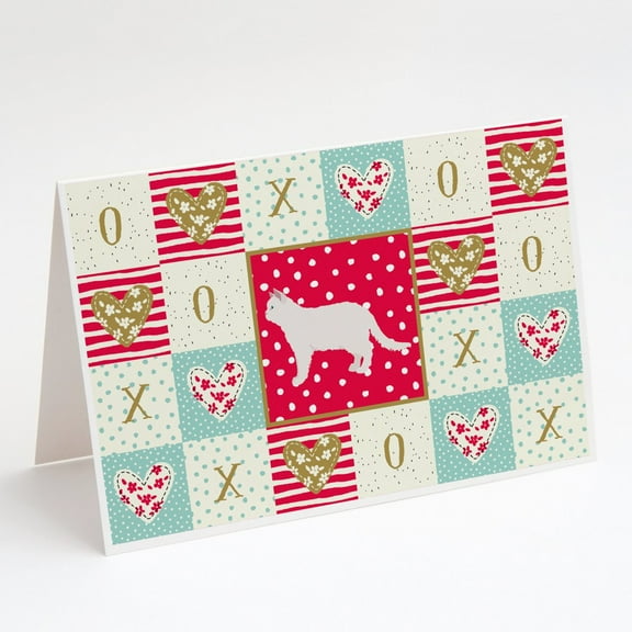 Poodle Cat #2 Cat Love Greeting Cards and Envelopes Pack of 8