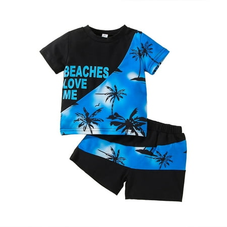 

Toddler Boys Girls Short Sleeve Letter Printed T Shirt Tops Shorts Kids Outfits Size 6 Months-4 Years