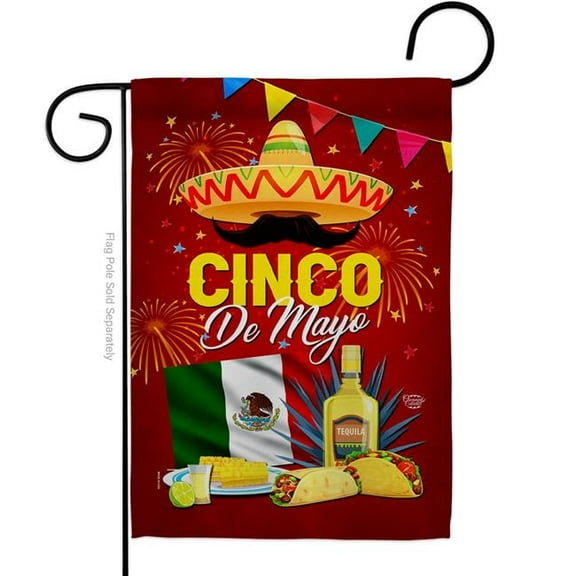 Ornament Collection G192537-BO Cinco Festival Summertime de Mayo 13 x 18.5 in. Double-Sided Decorative Vertical Garden Flags for House Decoration Banner Yard Gift